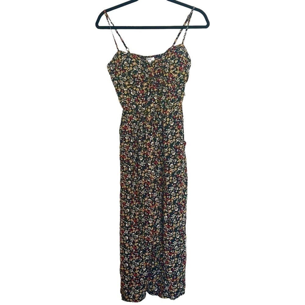 AUW As You Wish Floral Sleeveless Cropped Jumpsuit NWT Medium